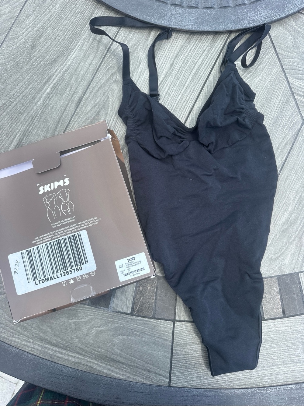 SKIMS Onyx Low Back Thong Bodysuit
